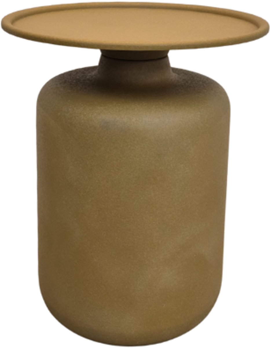 Deco4yourhome® - Salontafel - Bijzettafel - Rond - Geel - Oker - Yellow - Mustard - 42x42x52cm