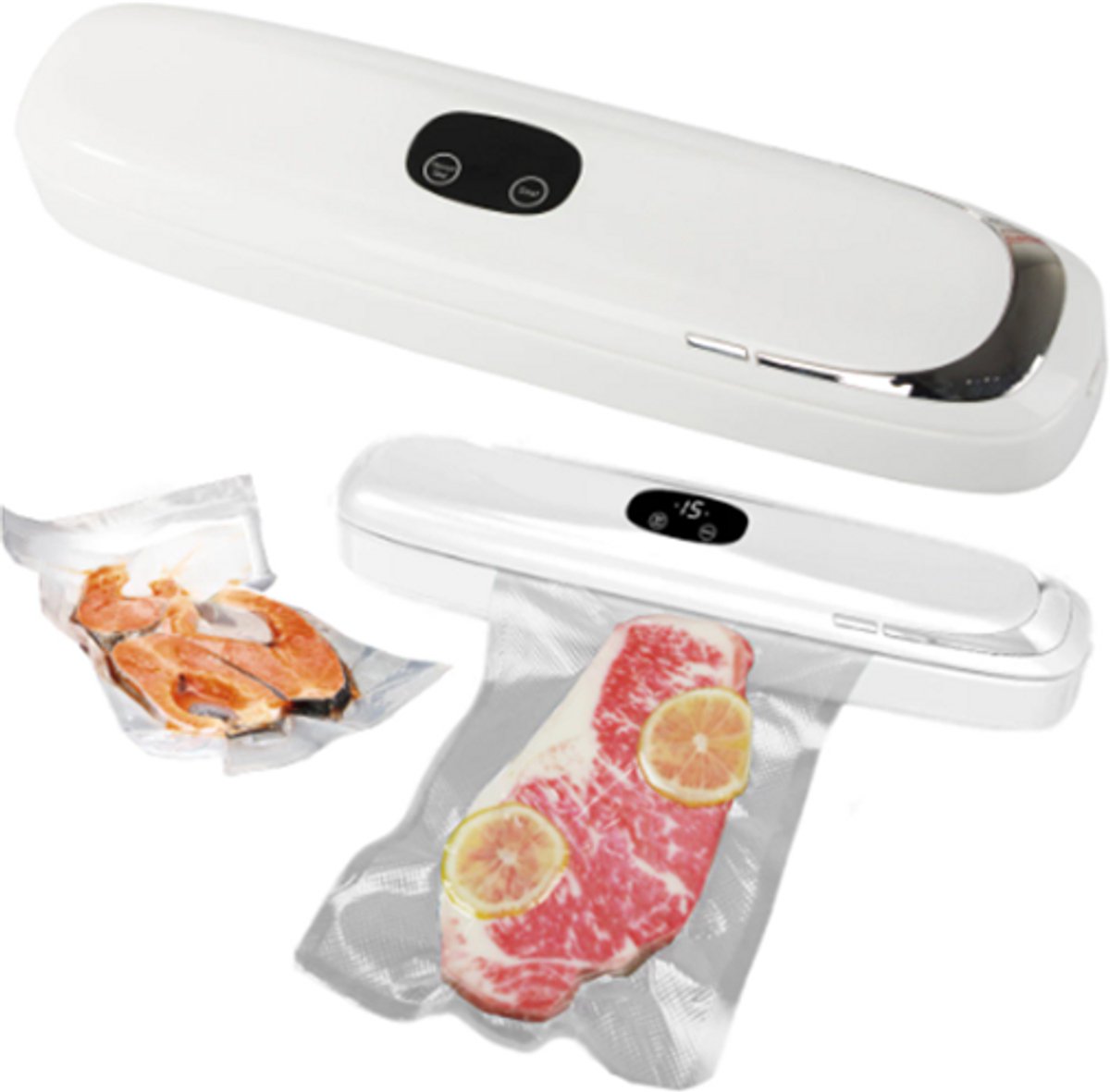 Vacuummachine Lukardie® Foodsaver - Compact Vacuüm Sealer incl 5 Zakken - Wit Duurzaam