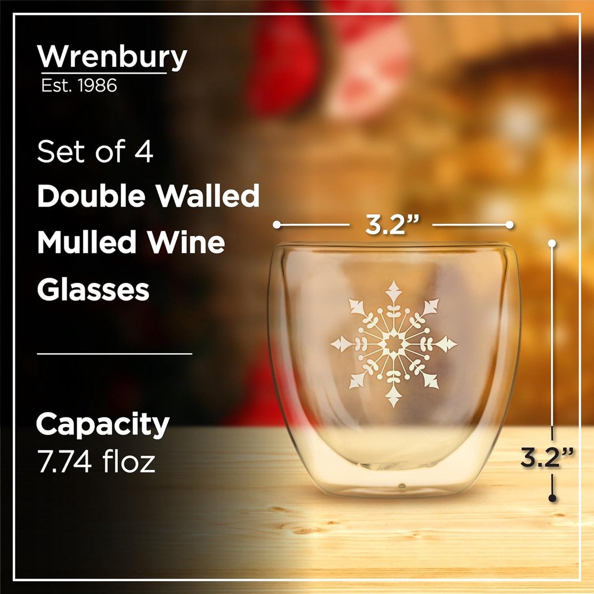 Set van 4 Dubbelwandige Glazen voor Warme Dranken en Glühwein (220ml) — cadeau in Kookcadeaus - foto 4