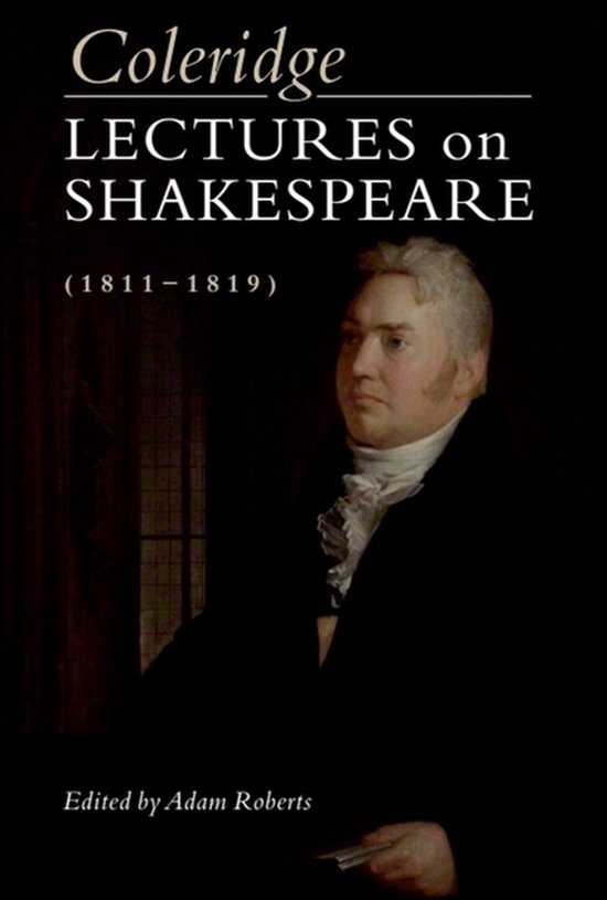 Boek 'Coleridge Lectures on Shakespeare' met een schilderij van een man in een zwart kostuum.