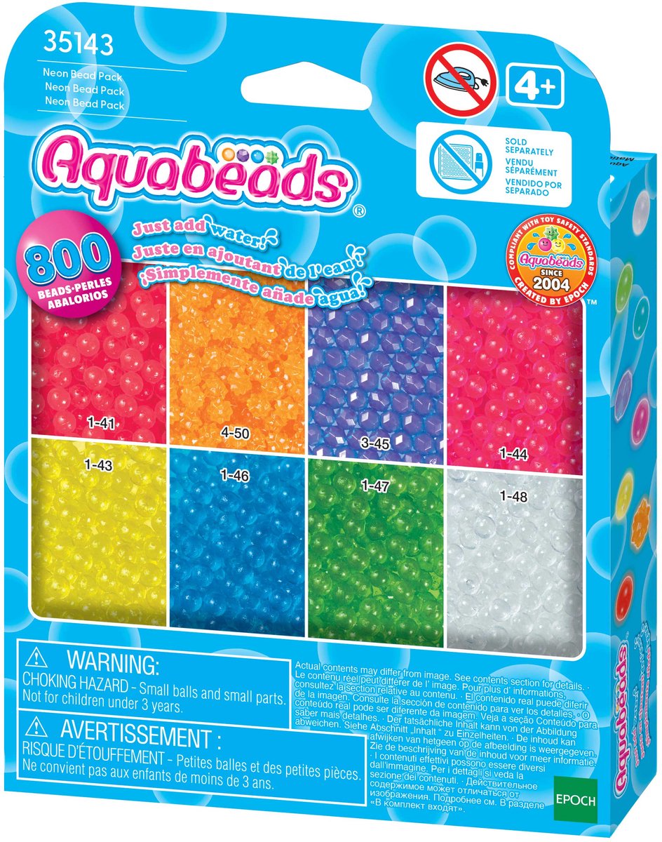 Aquabeads navulling neonkleuren- 800 parels afbeelding