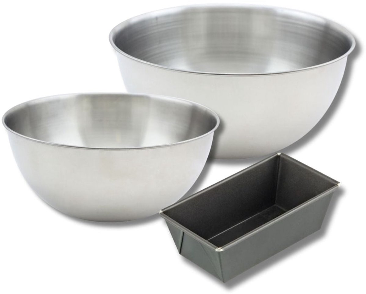 Bakkerset met mini cakevorm 16 cm, 2 mengkommen en 1 spatel Zenker