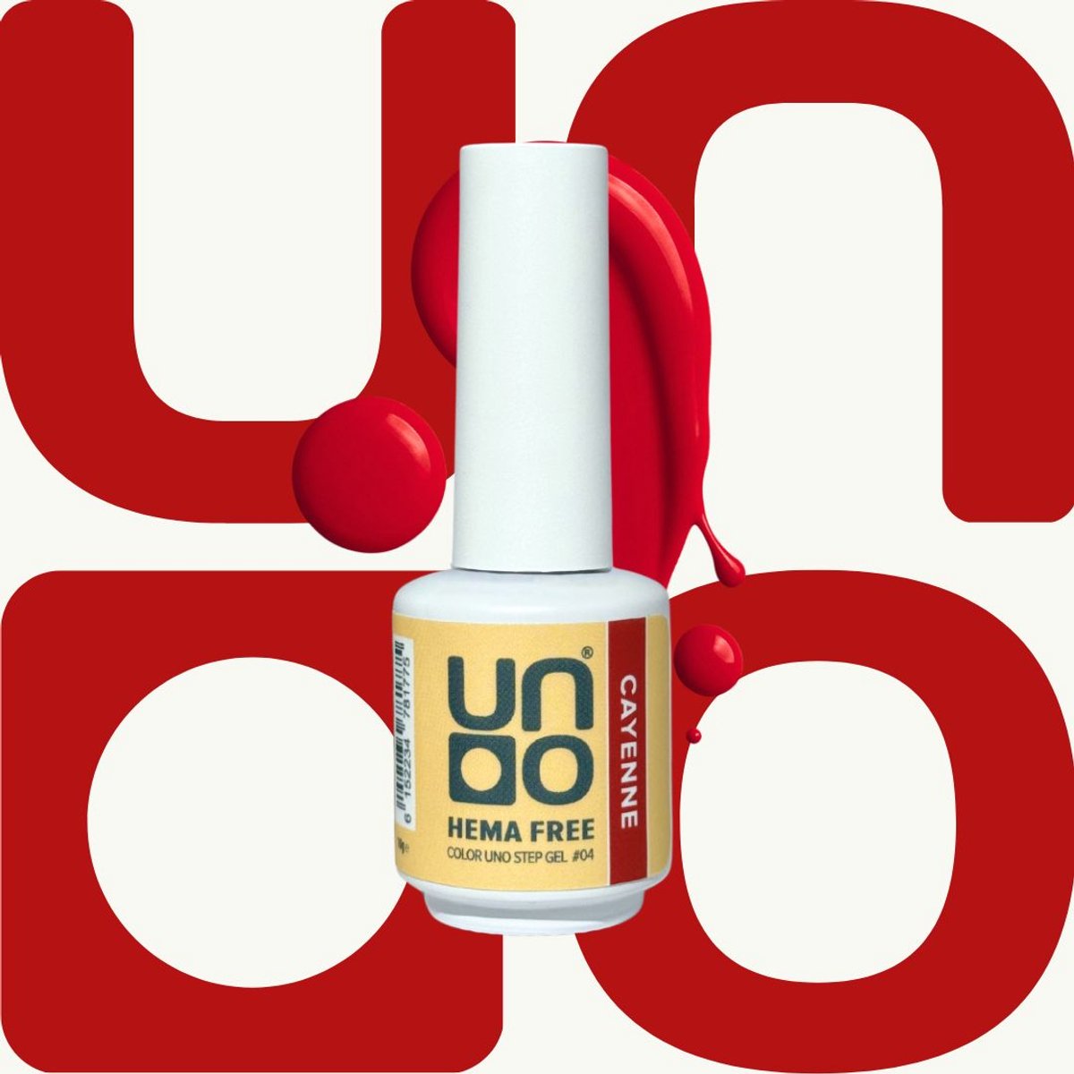 UNO One Step Gel – 3-in-1 Gellak – Base + Kleur + Top in één – HEMA-vrij – Cayenne (klassiek rood) – 10g