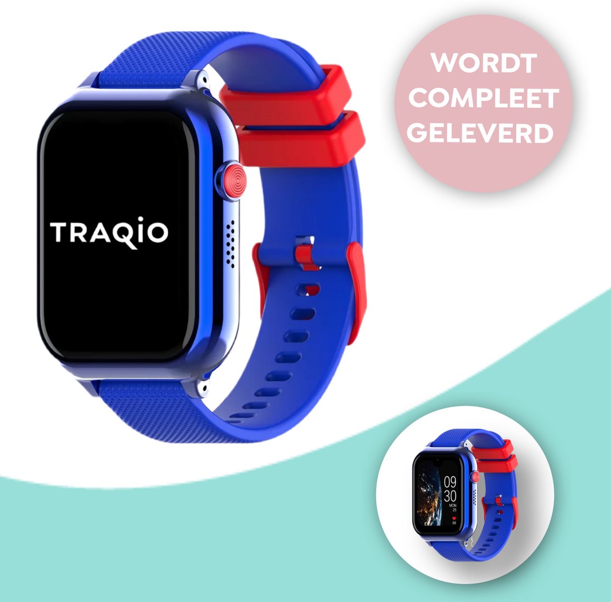 Traqio TRQ10 - GPS horloge kinderen - gps horloge kind - kinderhorloge bellen - gps tracker kinderhorloge - kinderhorloge met gps - kinderhorloge - Kinder smartwatch GPS - GPS horloge school - Blauw