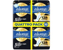 Always Maandverband Secure Extra Night Ultra Wings - 32 stuks
