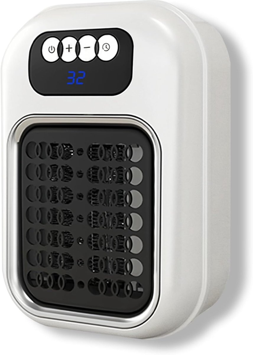 Draagbare elektrische kachel - 400W elektrische wandkachel - Met afstandsbediening - PTC keramisch verwarmingselement - Geschikt voor gebruik binnenshuis - Kan worden geïnstalleerd in badkamers, kantoren en slaapkamers