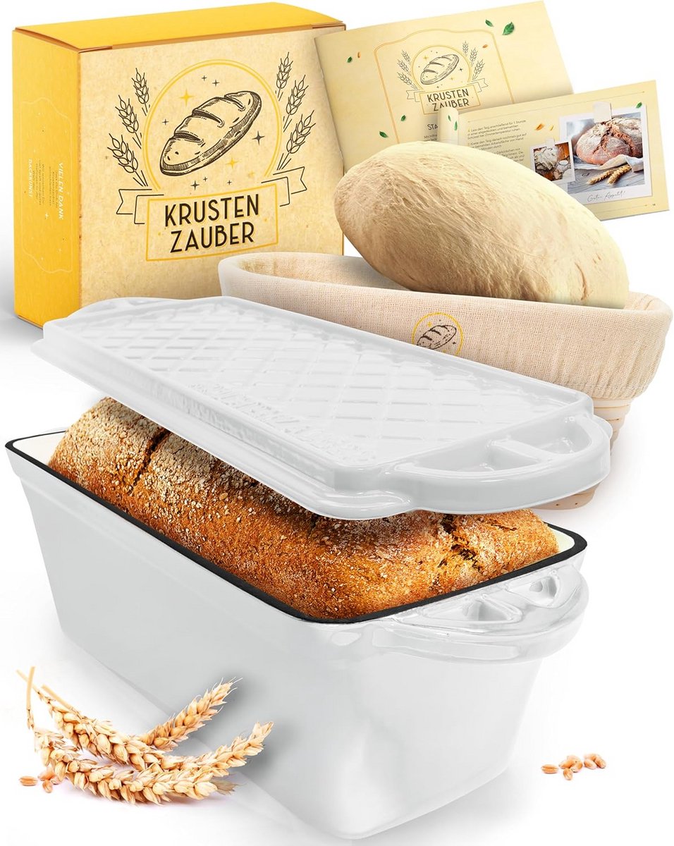 Gietijzeren Broodbakvorm met Deksel en Rijsmand - Robuust 28 cm
