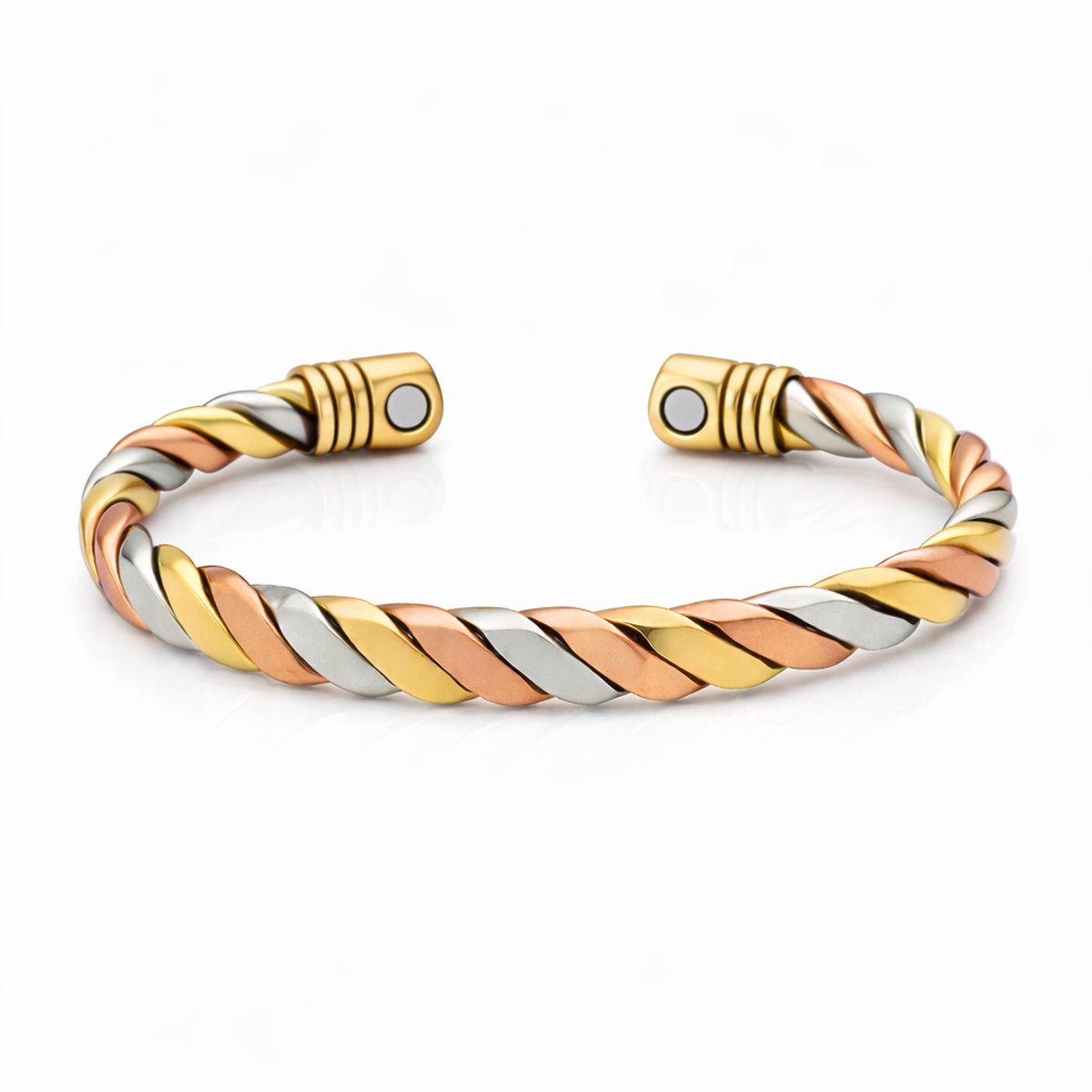 S4H Koper Magneet Armband – Magnetische Armband – Tri Color – Verstelbare Open Armband – Dames en Heren
