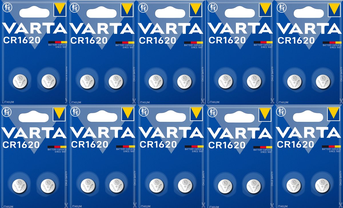 Varta CR1620 Liyhium Knoopcel Batterij 20 Stuks