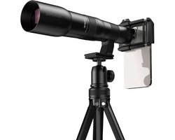DrPhone APEX EagleView 50x Telelens voor Smartphone met Statief – 1200mm Super Zoom – Universele Telefoonlens – 62mm Filter Support – Monoculair Verrekijker – 360° Tripod – Wildlife, Maan, Sport & Natuurfotografie – Aluminium Behuizing