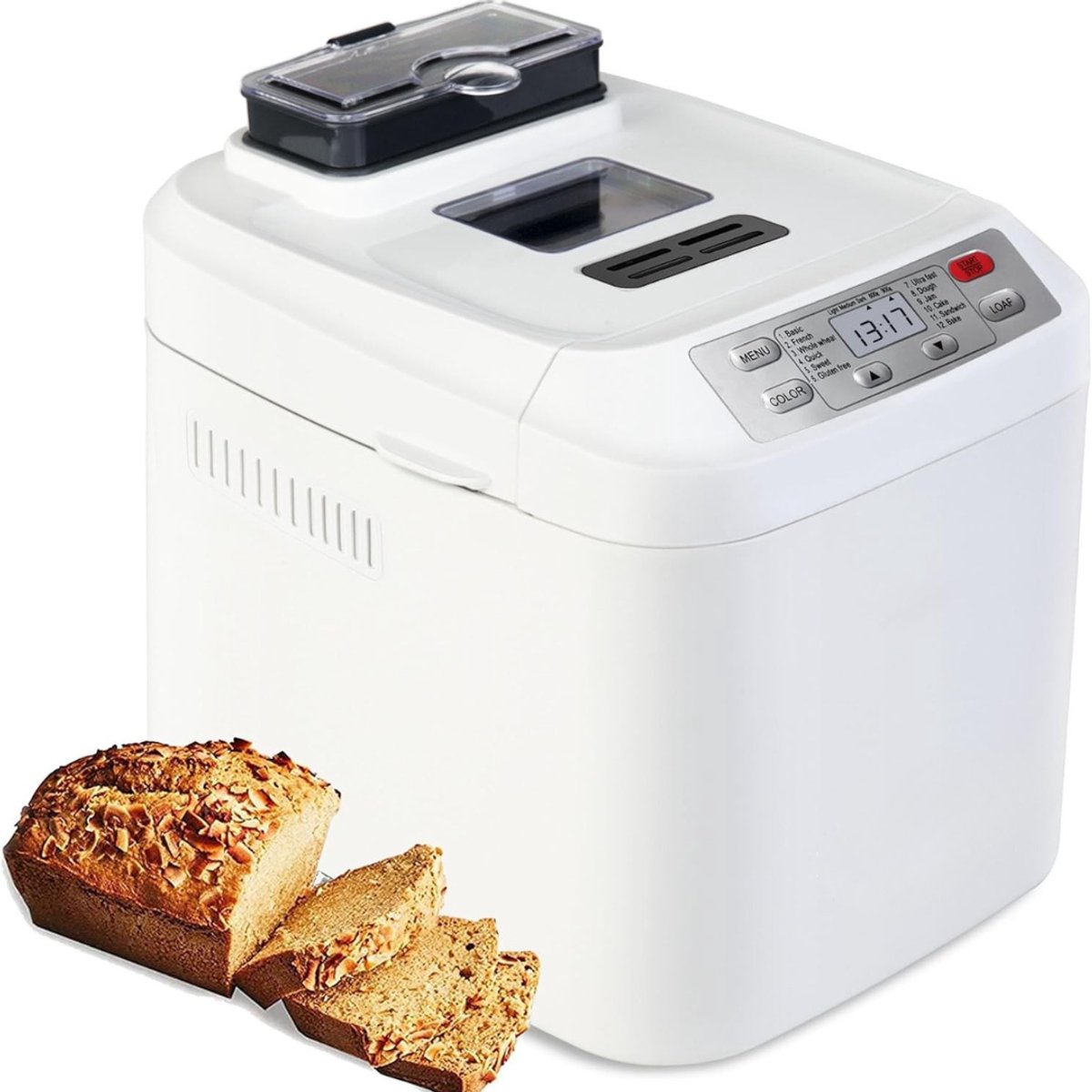 Quvo® Broodbakmachine - Broodbakmachines - Broodbak machine - Roestvrij Staal - Wit - 33cm x 28cm x 30cm