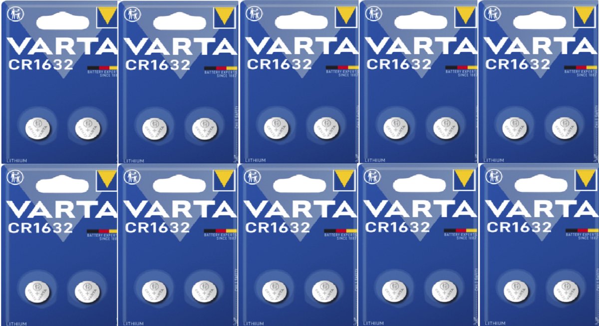 Varta CR1632 Lithium Knoopcel Batterij 20 Stuks