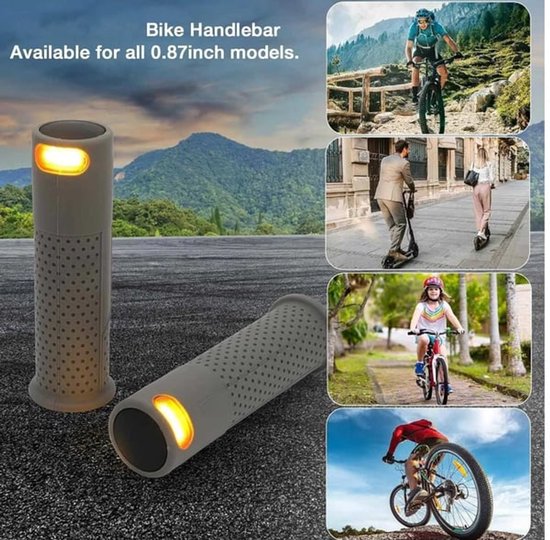 Fiets Richtingaanwijzer-E Scooter Knipperlicht-Stuurverlichting-USB Oplaadbaar-Draadloze Afstandsbediening-IPX5 Waterdicht-Grijs — afbeelding 2
