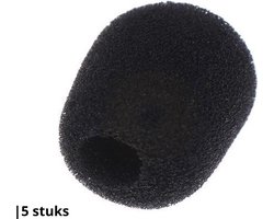 Knaak Microfoon Windkap - Headset Covers - 25x20 mm - Zwart - 5 Stuks - Anti-Ruis - Universeel Formaat