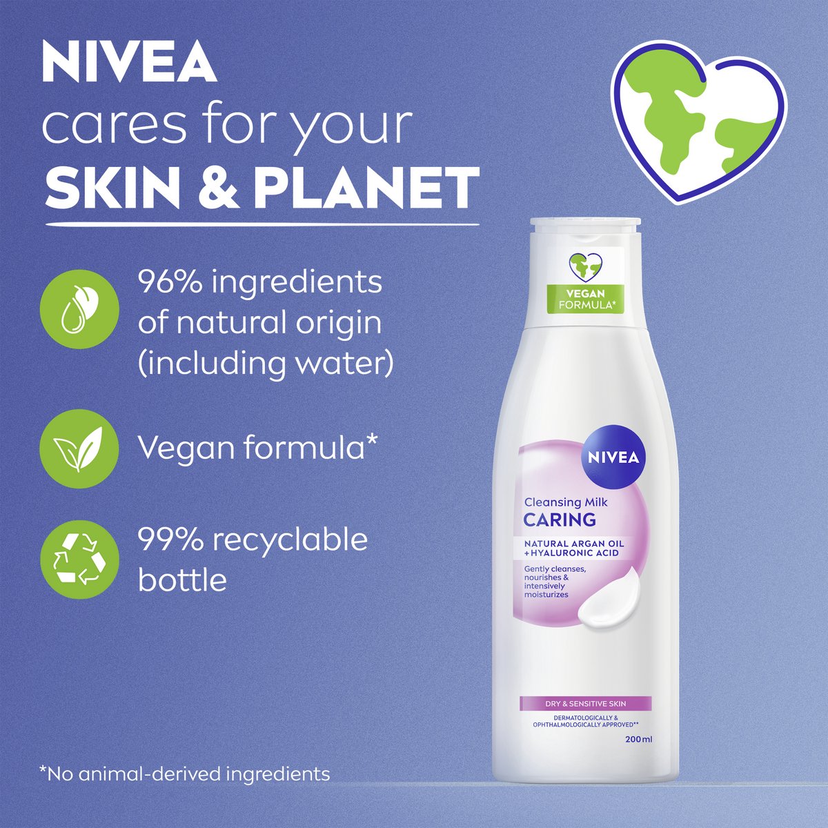 NIVEA Verzorgende reinigingsmelk - Droge en Gevoelige huid thumbnail 3