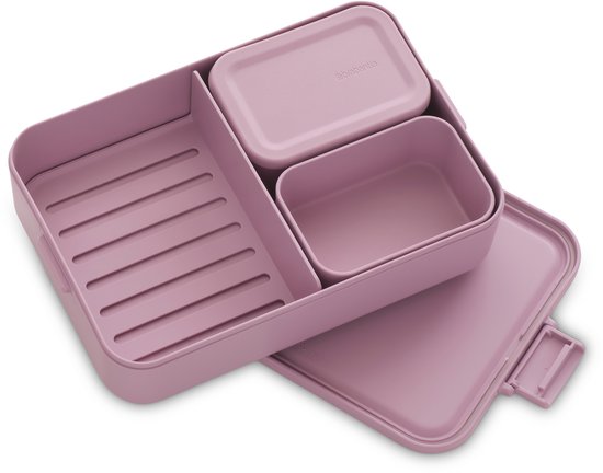 Brabantia Make & Take Bento Lunchbox/Broodtrommel - incl Bentobox - Large - Kunststof - Lilac Pink