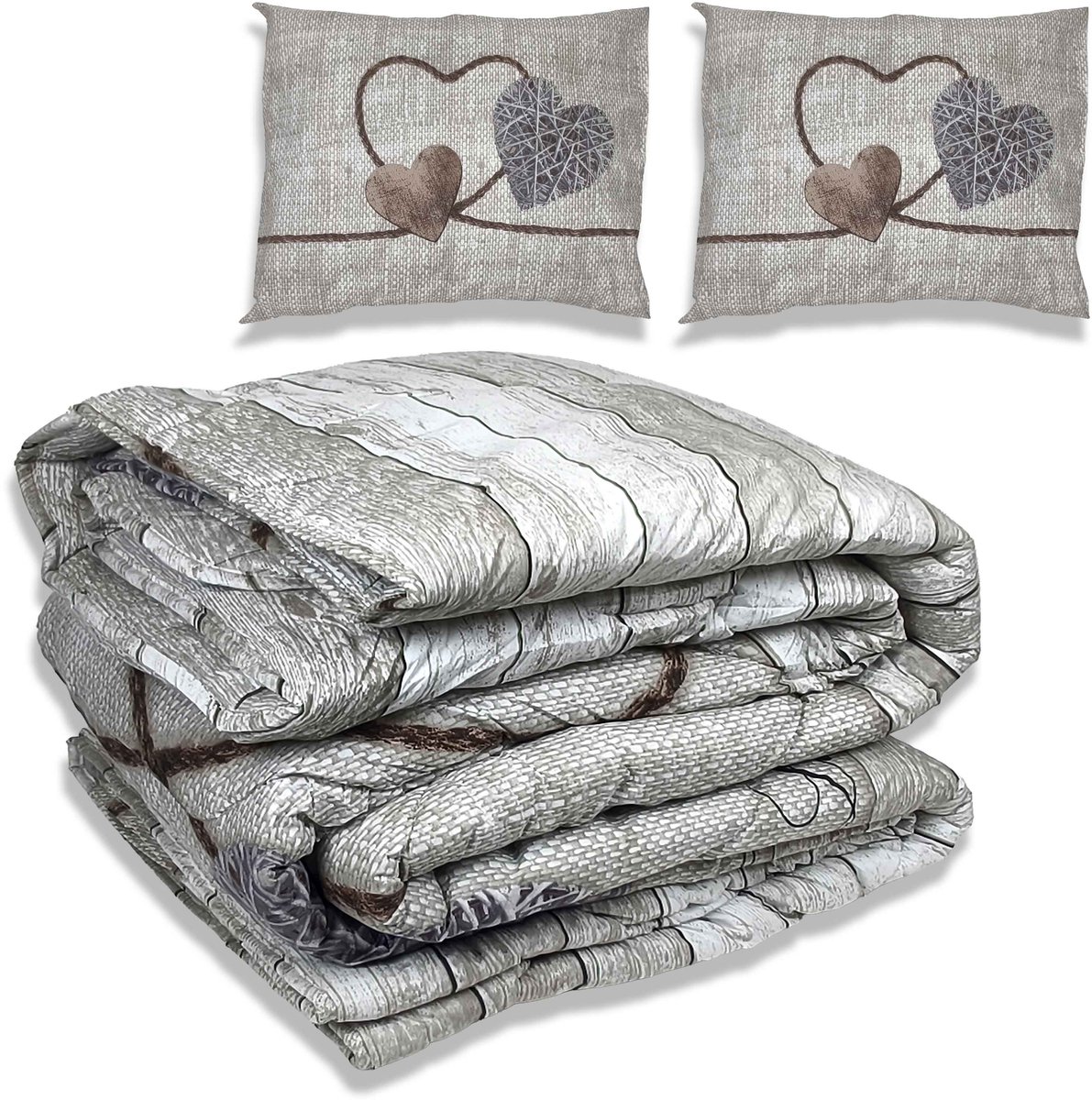 Dekbed zonder overtrek - All year 240x220cm - Love - Wasbaar Dekbed Zonder Overtrek – Hypoallergeen & Antibacterieel – 30 dagen proefslapen - Wasbaar hoesloos dekbed - Bedrukt dekbed - zomerdekbed & winterdekbed