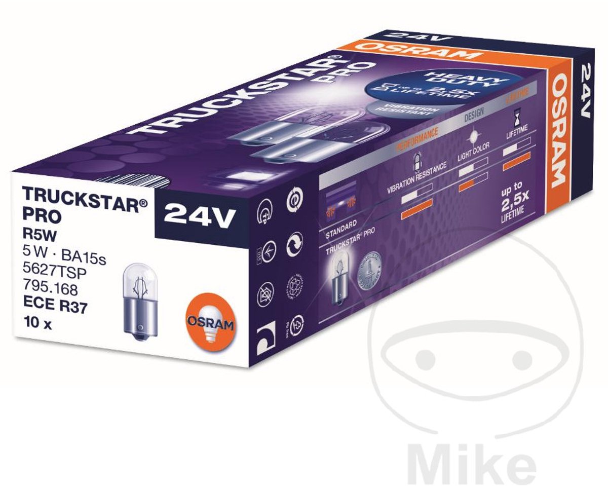 Osram Truckstar Pro R5W 24v 5627TSP 10 stuks