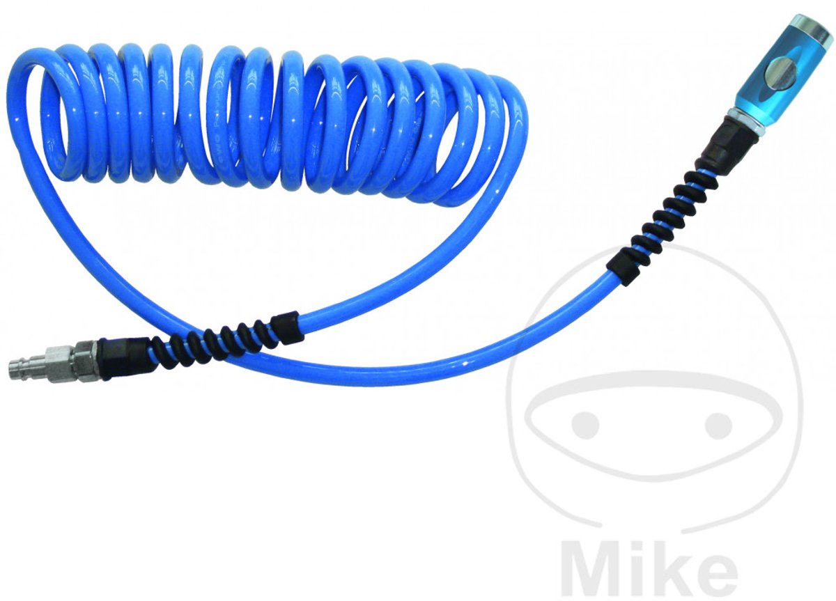 EWO Spiraalslangset Binnen-Ø 6,5 mm Buiten-Ø 10 mm Lengte 6 m Veiligheidskoppeling DN 7,4 PU - E40925