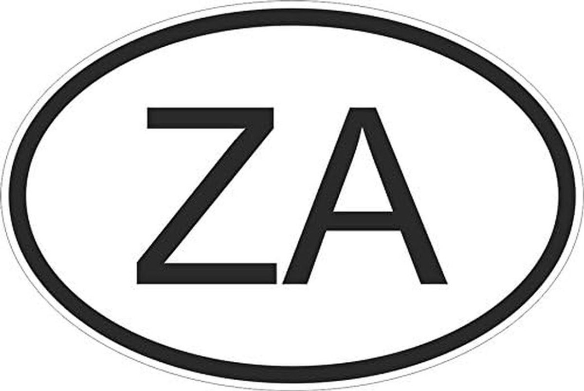 Zuid-Afrikaanse vlagsticker ovaal, zelfklevend, landkenteken, auto