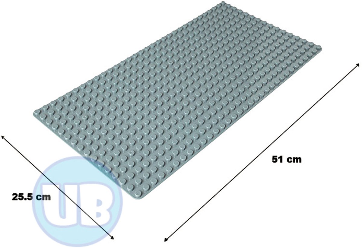 Uniblocks | Bouwplaat donkergrijs – 51 x 25,5 cm | bouwplaten geschikt voor Duplo | grondplaten 32x16 noppen | stad | Combineer met DUPLO bouwstenen | bouwblokken