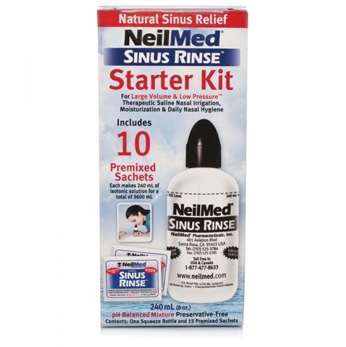 NeilMed - Sinus Rinse Startpakket - neusdouche - verkouden - verstopte neus - hooikoorts - sinusitis - neusspoelen - bijholteontsteking - antisnurk [bol]