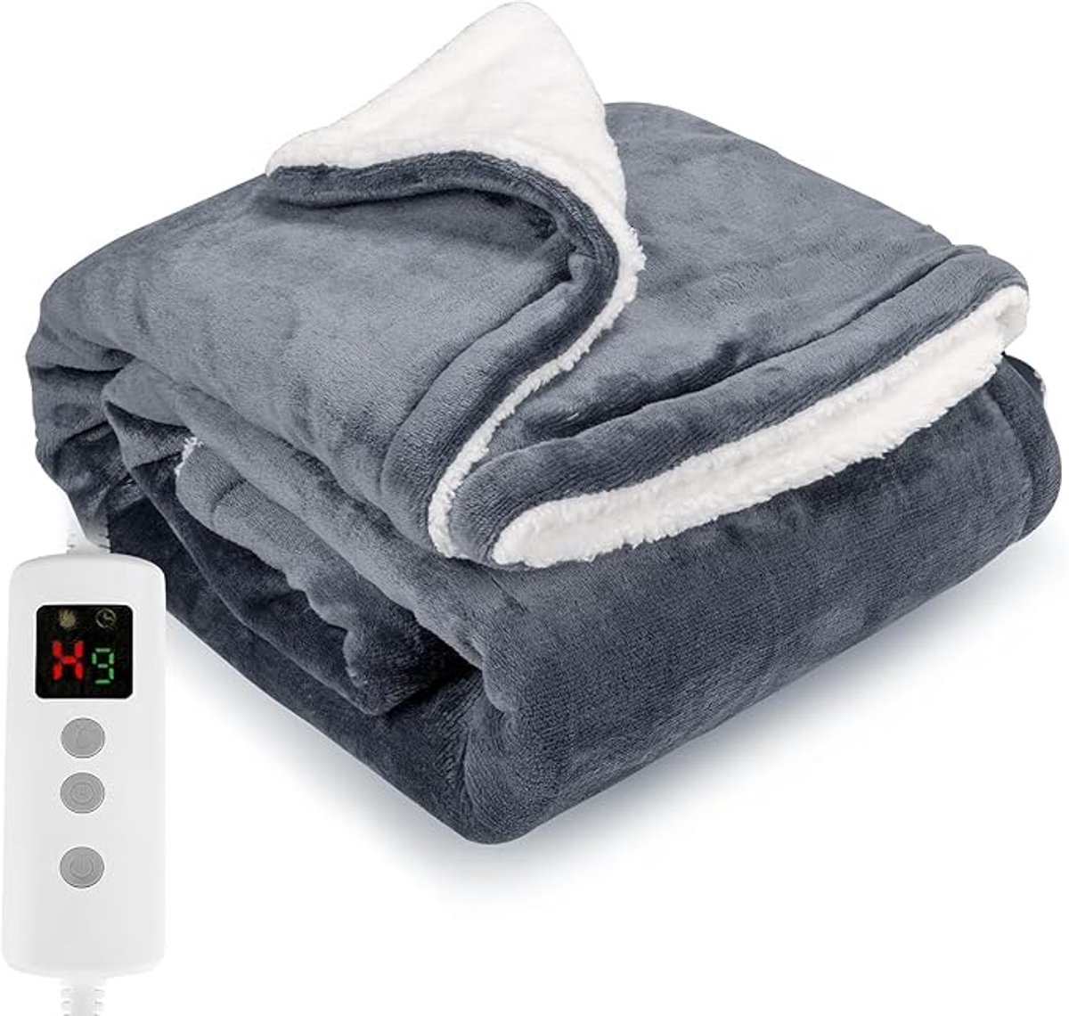 Elektrische Deken 200 x 150 cm – Flanel & Sherpa – 10 Warmtestanden – 1–9 Uur Timer – Automatische Uitschakeling