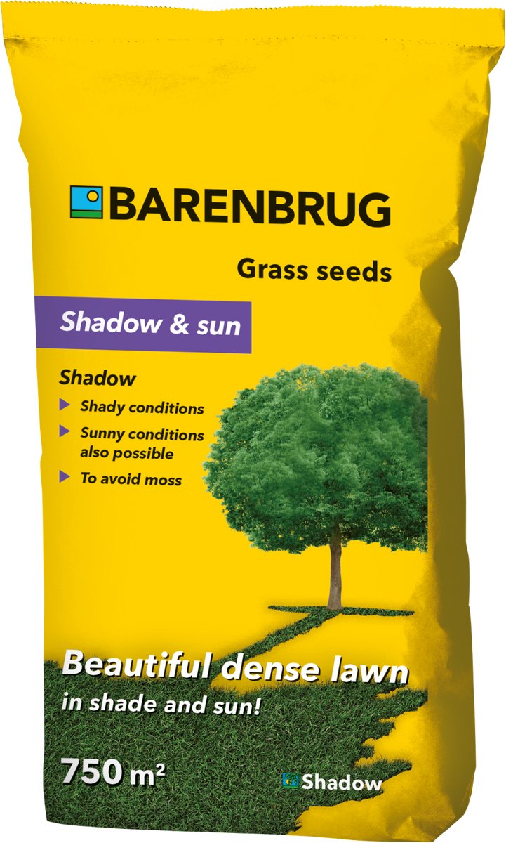 Barenbrug shadow graszaad 15kg tot 750m² - voor in de schaduw en zon - Sterk speel- en siergazon in de schaduw of in de zon - Dichte grasmat dat mos en onkruid tegengaat