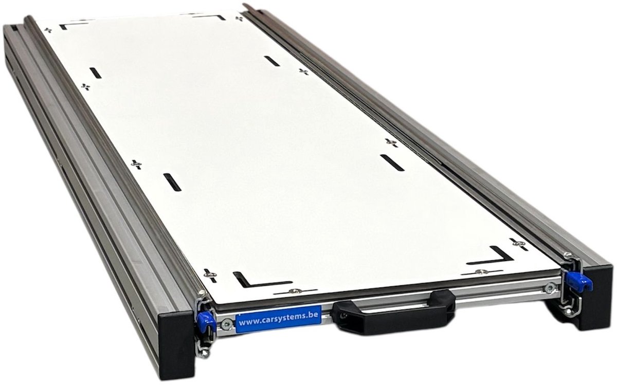Schuifframe aluminium voor camper 120x30 cm met Global Volkern topplaat 6 mm