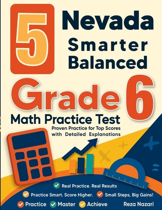 5 Nevada Smarter Balanced Grade 6 Math Practice Tests - cover