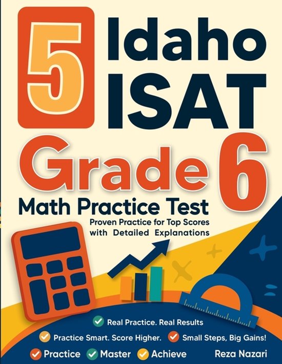 5 Idaho ISAT Grade 6 Math Practice Tests - cover
