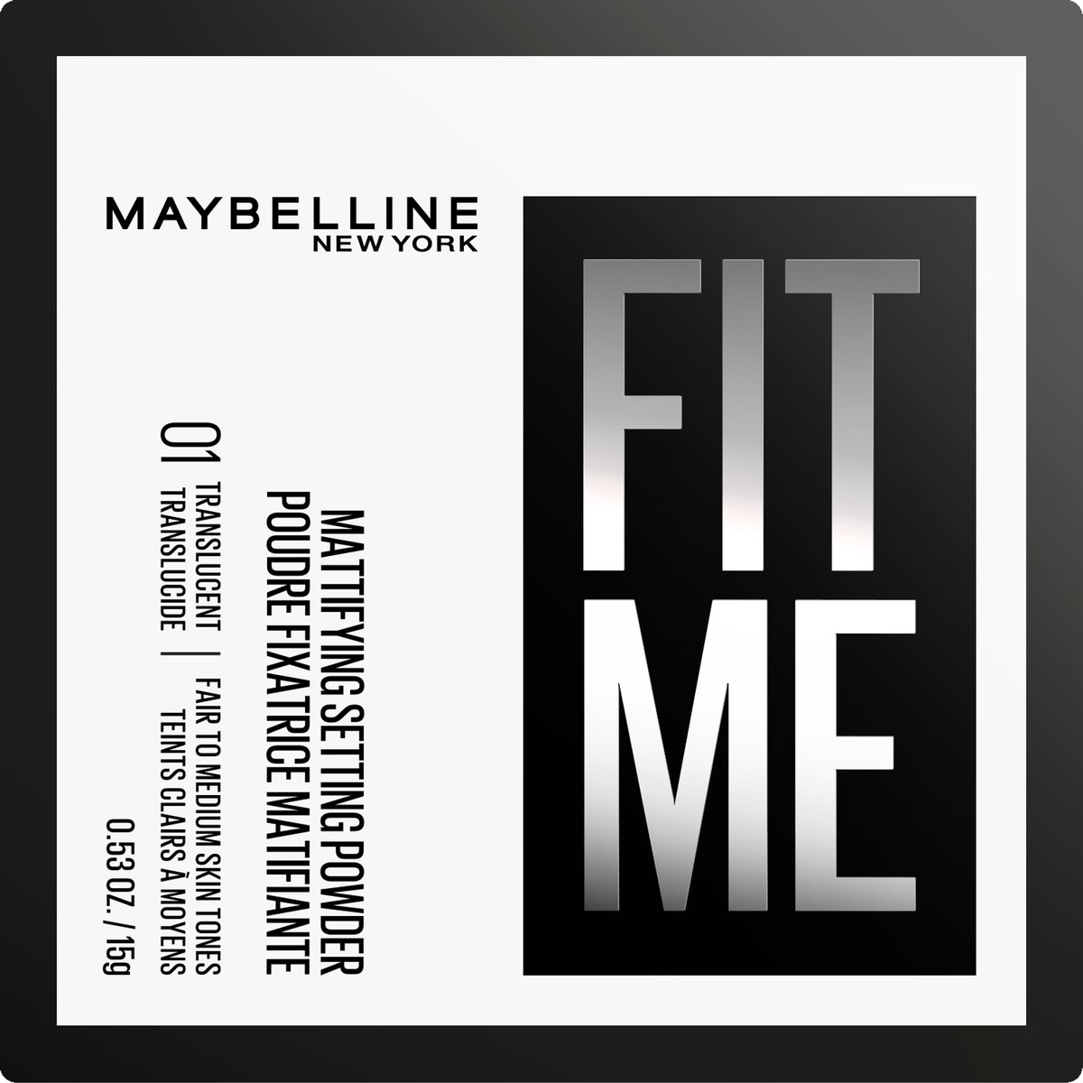 Maybelline New York Fit Me 01 Translucent Loose Powder - Fixerend poeder met een verfijnend effect - Egaliseert en matteert tot 16 uur lang - 15g