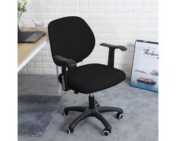 Covers By Ralfos* Bureaustoelhoes - Bureaustoel hoes - Chair cover - Zwart - Hoes - Universeel - Voor rugleuning en zitting - Waterafstotende stoelhoes - Stretch - Kantoor en thuisgebruik - Wasmachine bestendig - Cadeau tip