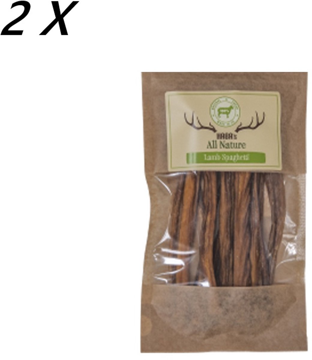 ** 2 x ** Haba's lamspaghetti 50gr - = 100gr - graan en glutenvrij - hypoallergeen en vetarm - 100% lam zonder toevoegingen - tandverzorgend en lekker