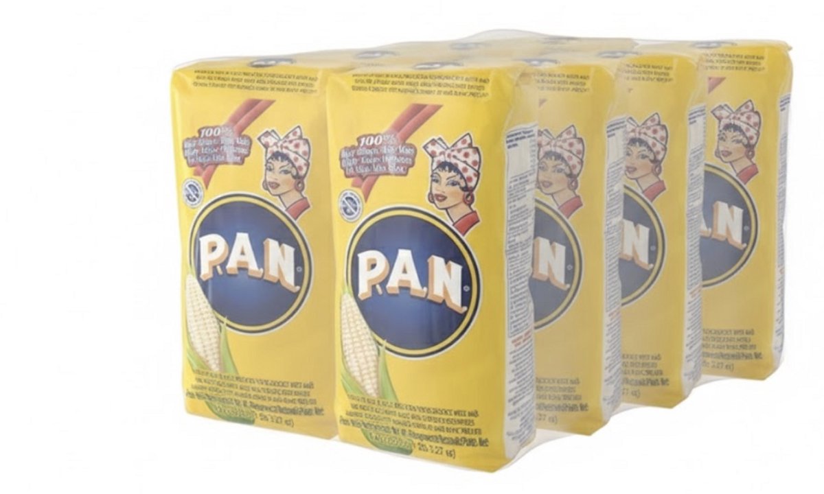 Wit Voorgekookt Maismeel (10x 1kg) - Glutenvrij - Ideaal voor Arepa's en Empanada's - Harina de Maiz Blanco Precocida - Authentiek uit Colombia & Venezuela - Voordeelpakket (10 stuks) met Kajal Sticker