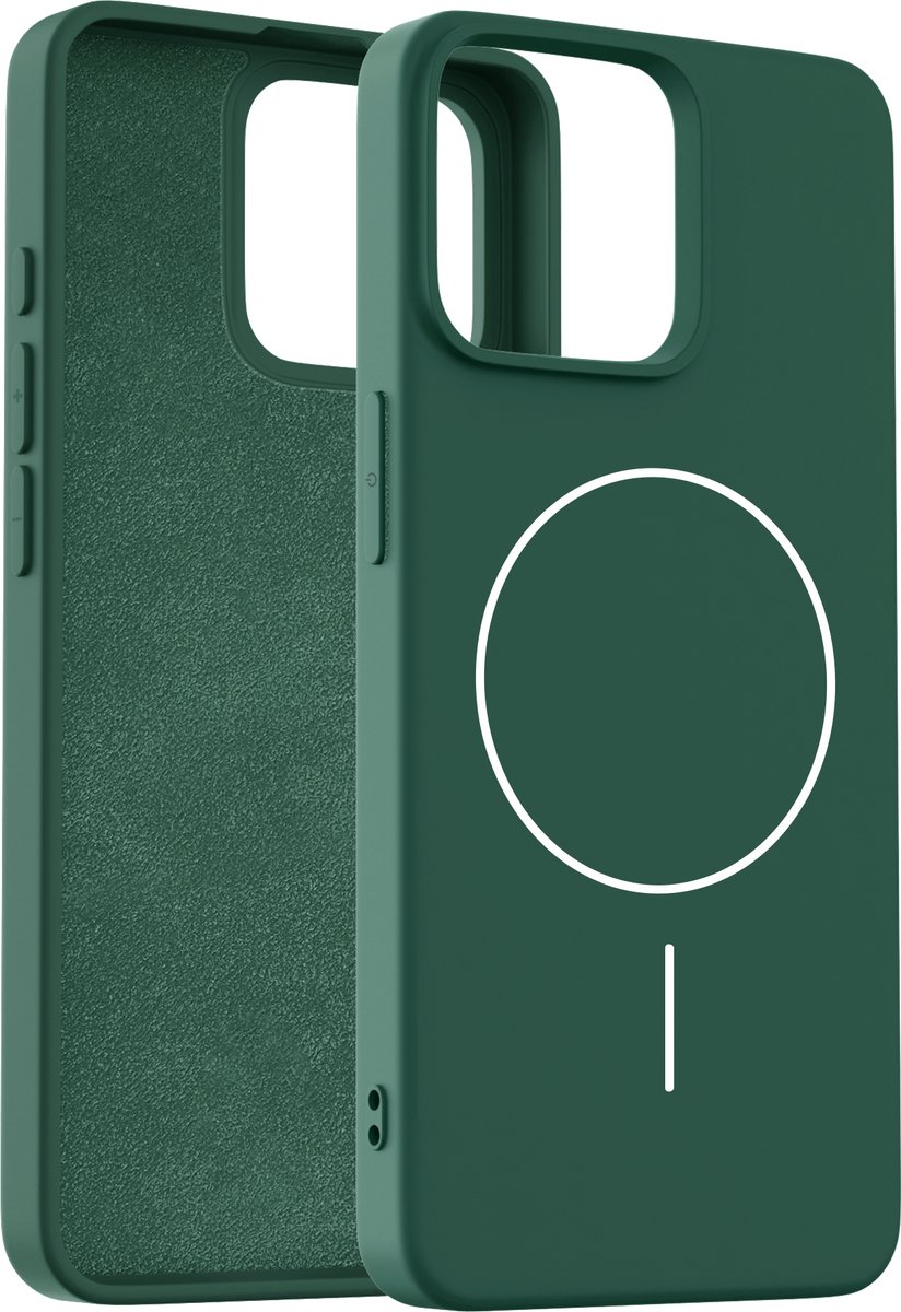 Coverzs Siliconen magneet hoesje geschikt voor Iphone 16 Pro Max (groen)