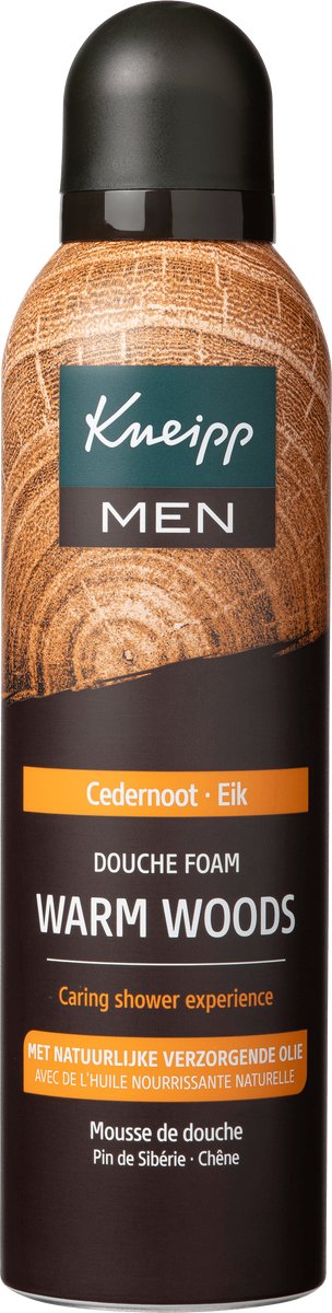 Kneipp Men Warm Woods - Douche Foam - Douche schuim - Warme houtachtige geur - Vegan - 200 ml