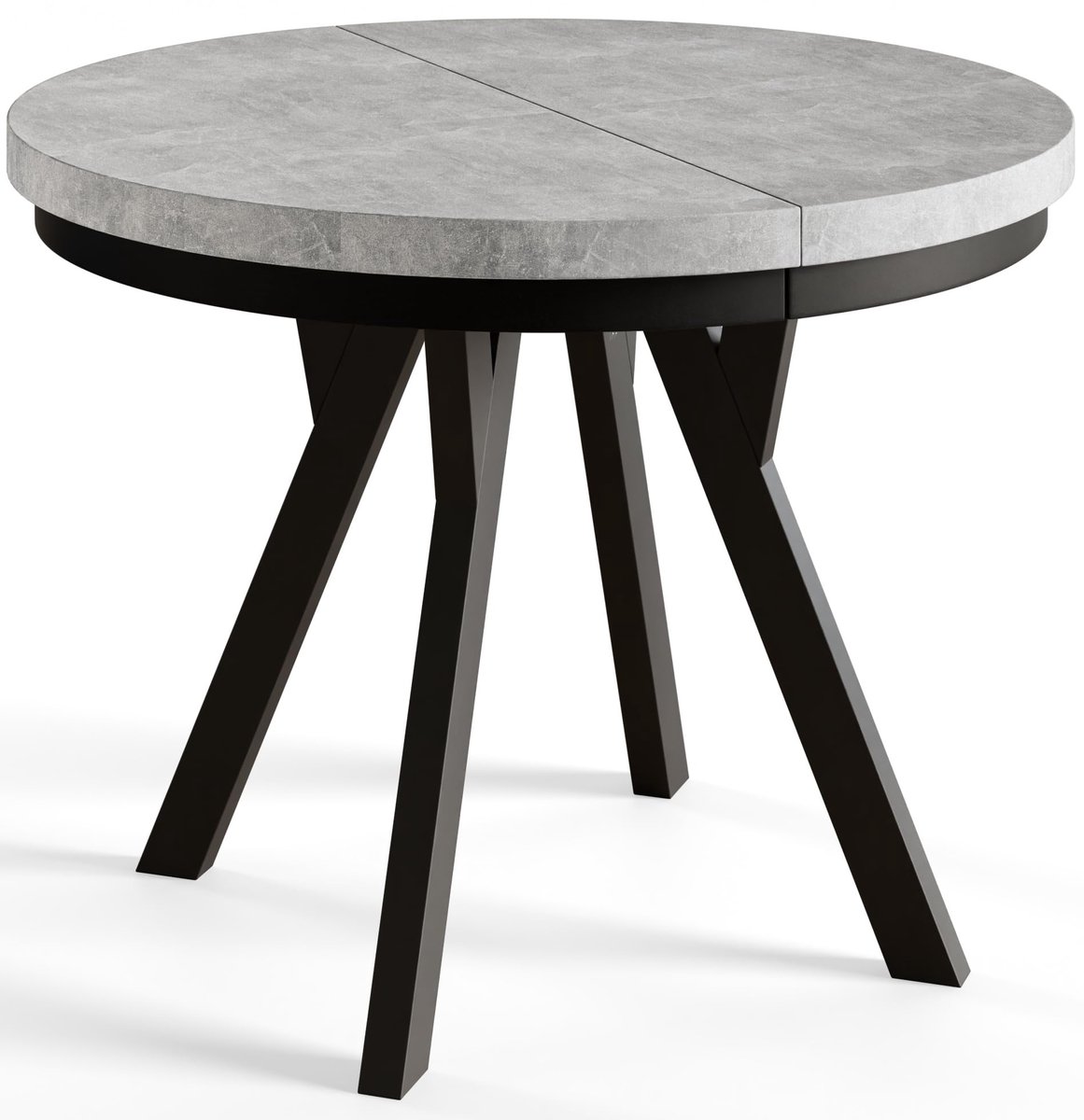 Ronde Tafel Uitschuifbare, Eettafel, Diameter 120 cm - 220 cm, Graphit, Verzameling Evo