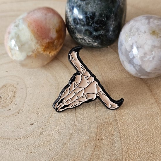 Runder schedel, Enamel pin, broche, speldje, verzamelen, kleding versieren