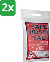 Strooizout en Dooizout 10 kg – Dooizout voor Gladheidsbestrijding – Lichte Verpakking – 10 kg - Zout voor op de weg - Voordeelverpakking - 2 stuks - Strooizout - Dooizout - Ijsbestrijding - Sneeuwbestrijding - Preventief Strooien