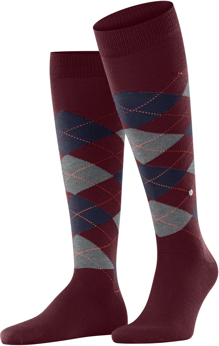 Burlington Edinburgh lang gedessineerd wol kniekousen heren rood - maat 40-46