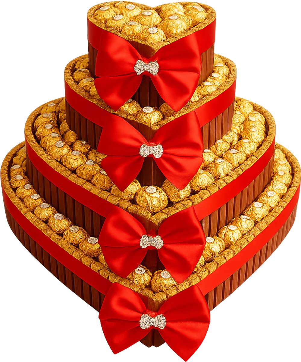 XXL - Luxe Ferrero Rocher & Merci Chocoladetoren – 4-lagen - Liefde