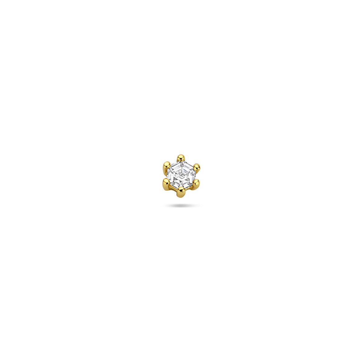 Zilveren vergulde flat back piercing zirkonia 1 micron 4 mm - 2104181