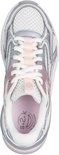 Witte SKECHERS S2K sneakers met roze en zilveren details en vetersluiting.