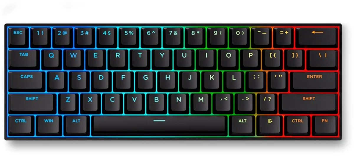 MCHOSE Ace 60 Pro - Hall Effect - Magnetische Switch - Aluminium Behuizing - Gaming Keyboard - KTEK Switch - 60% Layout - Cherry Profile - RGB Backlight - PBT Shine Through - Zwart