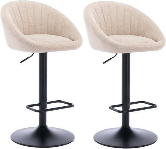Tabouret de bar Chairus, lot de 2, réglable en hauteur, en tissu éponge, tabouret de cuisine moderne, pivotant, idéal pour la cuisine ou le bar à domicile.