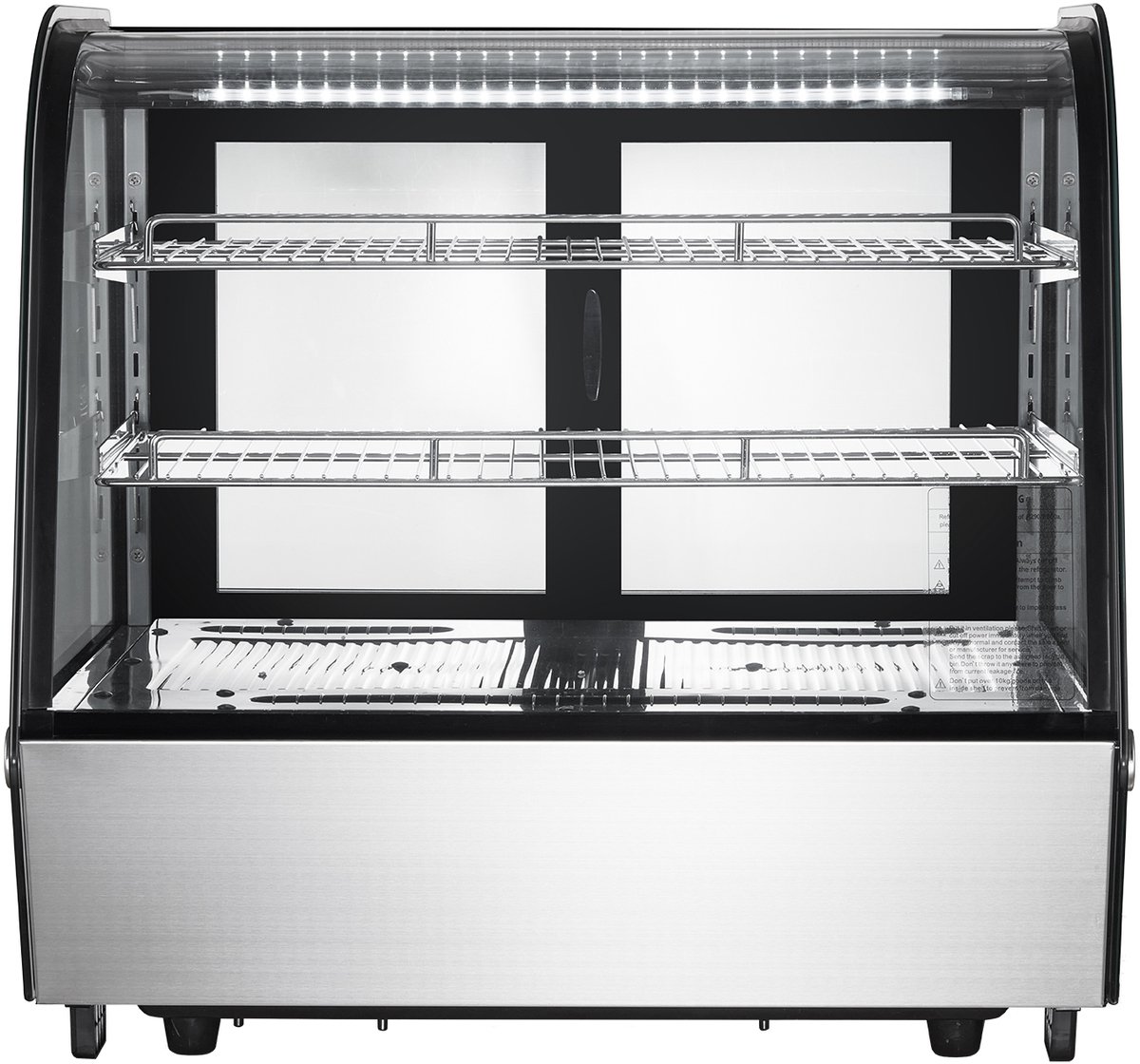 Koelvitrine met 115L capaciteit en 2 lagen voor bakkerijen en winkels
