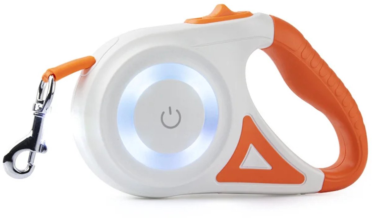 5M Automatische Uittrekbare Hondenriem met LED-zaklamp – Duurzame Nylon Looplijn voor Wandelen & Hardlopen