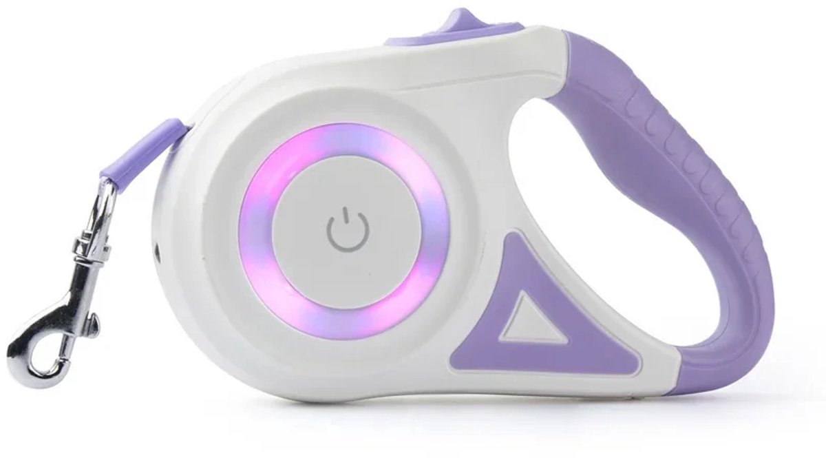 5M Automatische Uittrekbare Hondenriem met LED-zaklamp – Duurzame Nylon Looplijn voor Wandelen & Hardlopen