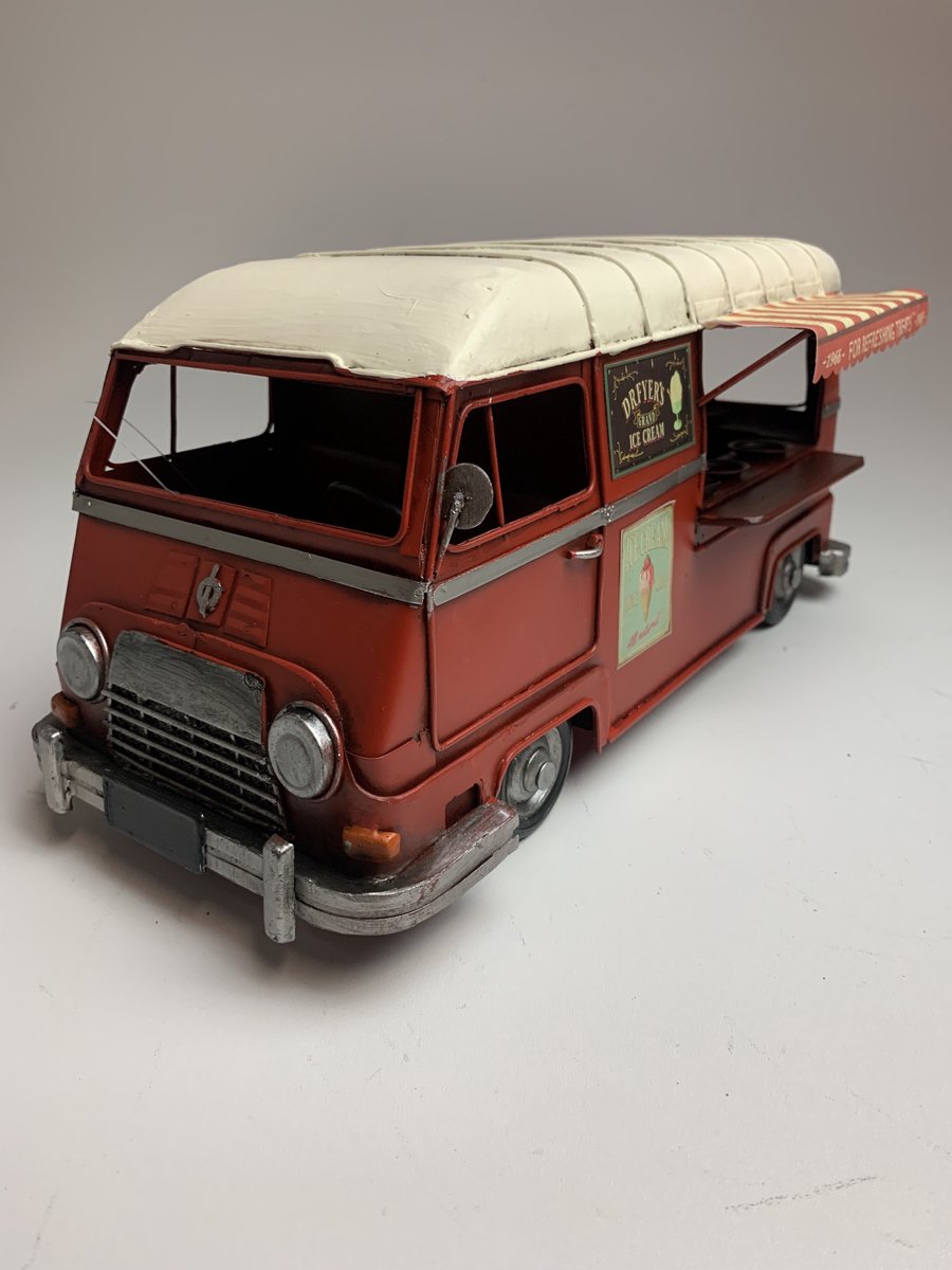 Retro Bus Camper foodtruck metaal ijs verkoop wagen Rood